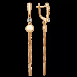 Серьги из красного золота с фианитами 006422-1102