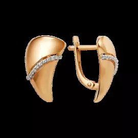 Серьги из красного золота с фианитами 006962-1102