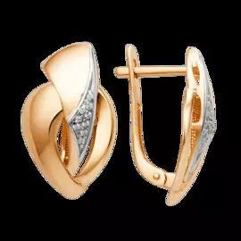 Серьги из красного золота с фианитами 009362-1102