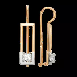 Серьги из красного золота с фианитами 010662-1102