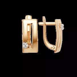 Серьги из красного золота с фианитами 012002-1102