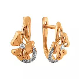 Серьги из красного золота с фианитами 012222-1102