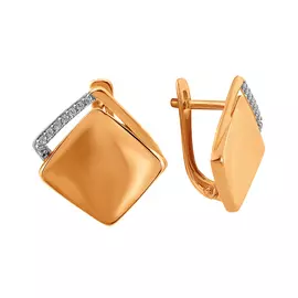 Серьги из красного золота с фианитами 012562-1102