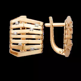 Серьги из красного золота с фианитами 012602-1102