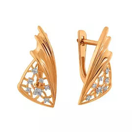 Серьги из красного золота с фианитами 012992-1102