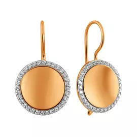 Серьги из красного золота с фианитами 013132-1102