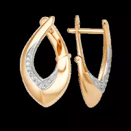 Серьги из красного золота с фианитами 013862-1102