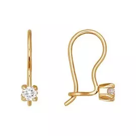 Серьги из красного золота с фианитами 020596