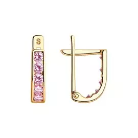 Серьги из красного золота с фианитами 021501