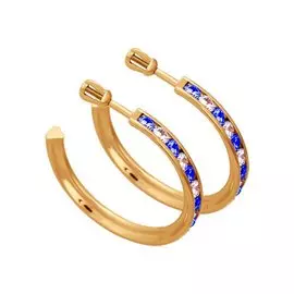 Серьги из красного золота с фианитами 021981