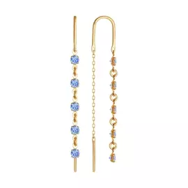 Серьги из красного золота с фианитами 022814