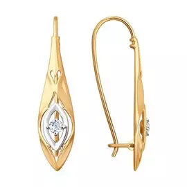 Серьги из красного золота с фианитами 027854