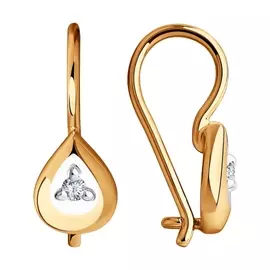 Серьги из красного золота с фианитами 028531