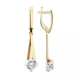 Серьги из красного золота с фианитами 028554