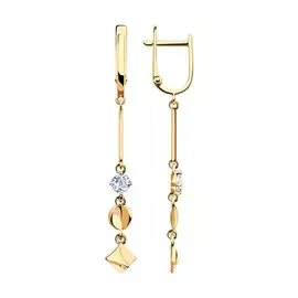 Серьги из красного золота с фианитами 028575