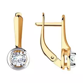 Серьги из красного золота с фианитами 028612