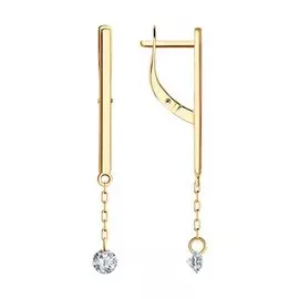 Серьги из красного золота с фианитами 029172