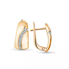 Серьги из красного золота с фианитами 2000029