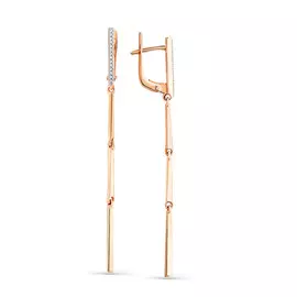 Серьги из красного золота с фианитами 2000110