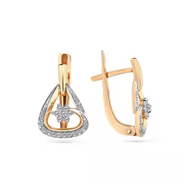 Серьги из красного золота с фианитами 2000170