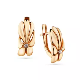 Серьги из красного золота с фианитами 2000201