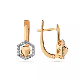 Серьги из красного золота с фианитами 2000431