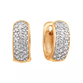 Серьги из красного золота с фианитами 21-0023-11-01