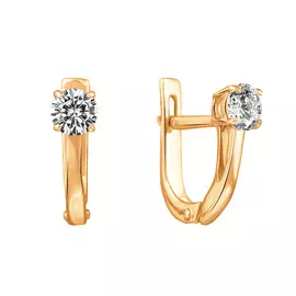 Серьги из красного золота с фианитами 21-0206-11-01
