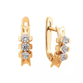 Серьги из красного золота с фианитами 21-0233-11-01