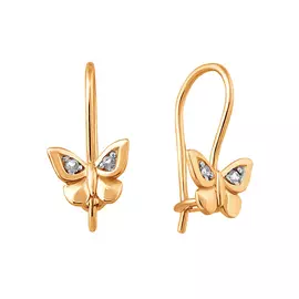 Серьги из красного золота с фианитами 21-0244-11-01