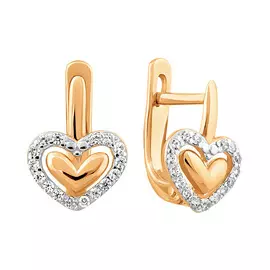 Серьги из красного золота с фианитами 21-0245-11-01