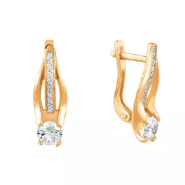 Серьги из красного золота с фианитами 21-0378-11-01
