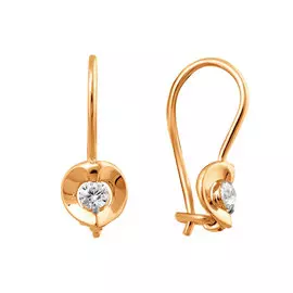 Серьги из красного золота с фианитами 21-0996-11-01