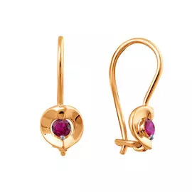 Серьги из красного золота с фианитами 21-0996-11-63