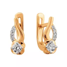Серьги из красного золота с фианитами 21-1106-11-01