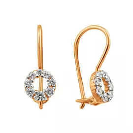 Серьги из красного золота с фианитами 21-1120-11-01