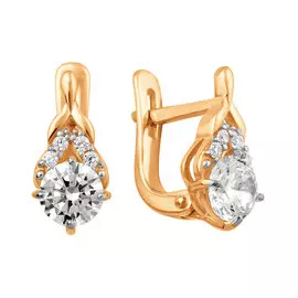 Серьги из красного золота с фианитами 21-1150-11-01