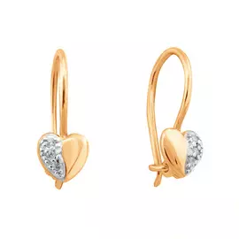 Серьги из красного золота с фианитами 21-1254-11-01