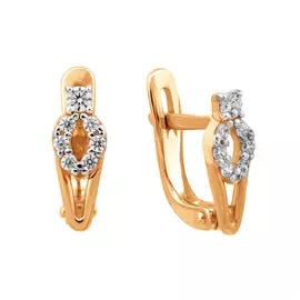 Серьги из красного золота с фианитами 21-1262-11-01