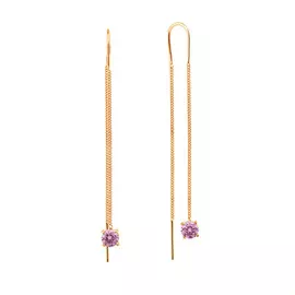 Серьги из красного золота с фианитами 21-1291-11-61