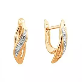 Серьги из красного золота с фианитами 21-1434-11-01