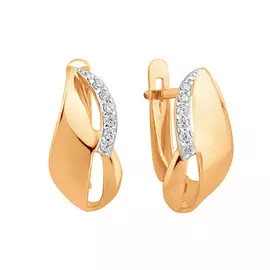 Серьги из красного золота с фианитами 21-1448-11-01