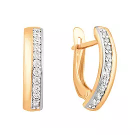Серьги из красного золота с фианитами 21-1481-11-01