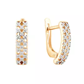 Серьги из красного золота с фианитами 21-1483-11-01