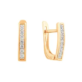 Серьги из красного золота с фианитами 21-1486-11-01