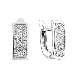 Серьги из красного золота с фианитами 21-1487-11-01