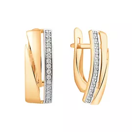 Серьги из красного золота с фианитами 21-1514-11-01