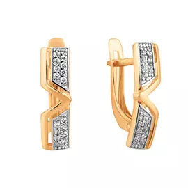 Серьги из красного золота с фианитами 21-1548-11-01