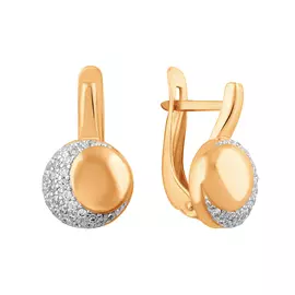 Серьги из красного золота с фианитами 21-1555-11-01