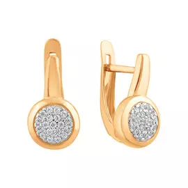 Серьги из красного золота с фианитами 21-1557-11-01